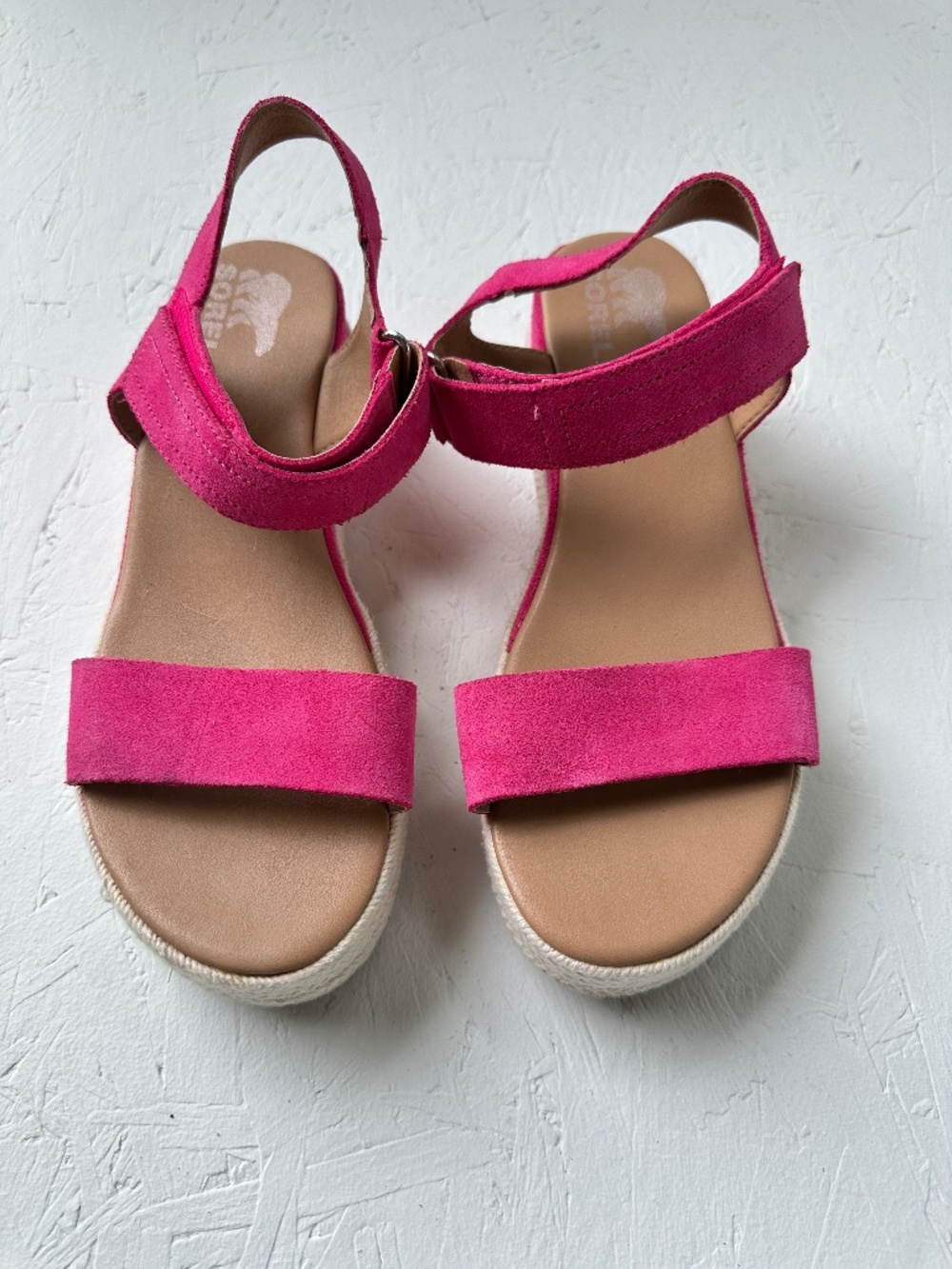 SOREL Women's Cameron Espadrille Wedge Flatform Sandals in Fuchsia Fizz